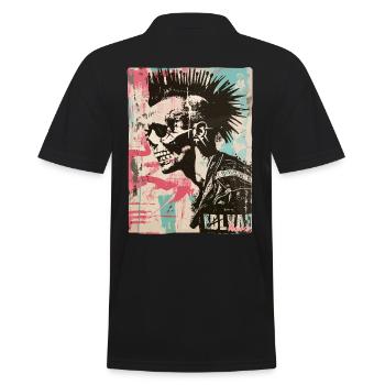 Conception de crâne punk rock - Polo Homme - noir - Dos - Kai (181cm)