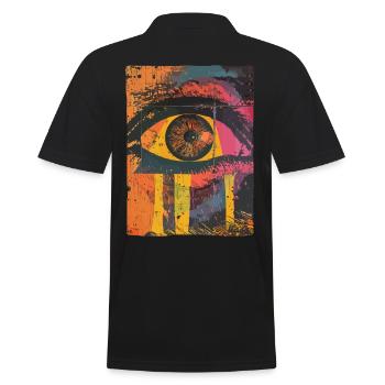 Pop Art Eye Graffiti - Men's Polo Shirt - black - Back - Kai (181cm)