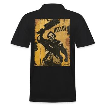 Horror Slasher sagt Hallo - Männer Poloshirt - Schwarz - Hinten - Kai (181cm)