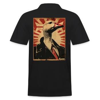 Majestätische Gans im Anzug - Männer Poloshirt - Schwarz - Hinten - Kai (181cm)
