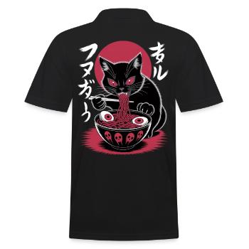 Kawaii Katze Ramen Nudeln Anime Katze - Männer Poloshirt - Schwarz - Hinten - Kai (181cm)