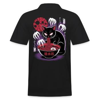Kawaii Katze Ramen Nudeln Anime Katze - Männer Poloshirt - Schwarz - Hinten - Kai (181cm)