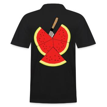 Melon Fruit Summertime Fruit - Men's Polo Shirt - black - Back - Kai (181cm)