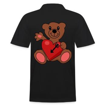 Teddy Ours en peluche Valentine Arrow Coeur - Polo Homme - noir - Dos - Kai (181cm)