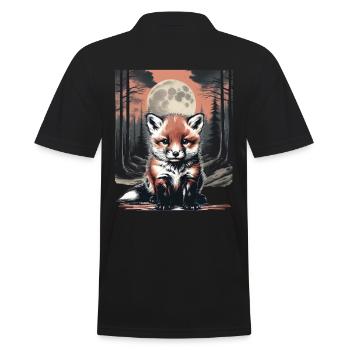 Waldtiere Fuchs Füchse Märchen Kinder Kind - Männer Poloshirt - Schwarz - Hinten - Kai (181cm)