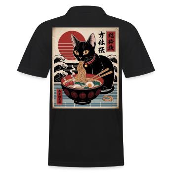 Kawaii Katze Ramen Nudeln Anime Katze - Männer Poloshirt - Schwarz - Hinten - Kai (181cm)