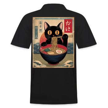 Kawaii Katze Ramen Nudeln Anime Katze - Männer Poloshirt - Schwarz - Hinten - Kai (181cm)