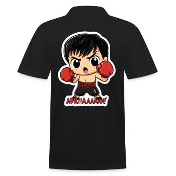 Chibi Boxer – combatif avec citation culte - Polo Homme - noir - Dos - Kai (181cm)