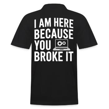 Administrator Support Nerd Computer Tech - Men's Polo Shirt - black - Back - Kai (181cm)