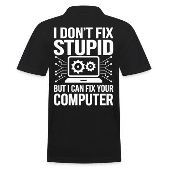 Administrator Support Nerd Computer Tech - Men's Polo Shirt - black - Back - Kai (181cm)