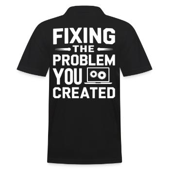 Administrator Support Nerd Computer Tech - Men's Polo Shirt - black - Back - Kai (181cm)