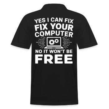 Administrator Support Nerd Computer Tech - Men's Polo Shirt - black - Back - Kai (181cm)