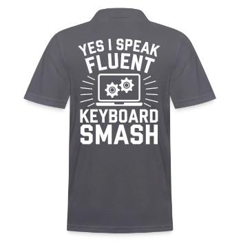 Administrator Support Nerd Computer Tech - Men's Polo Shirt - charcoal grey - Back - Nico (186cm)