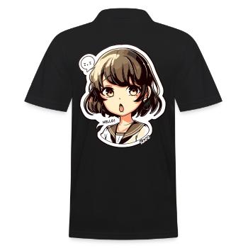 Jolie fille de dessin animé - Bonjour ! Ballon - Polo Homme - noir - Dos - Kai (181cm)