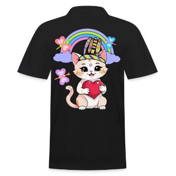 Chats Chat Enfants Enfant Coeur Coeurs - Polo Homme - noir - Dos - Kai (181cm)