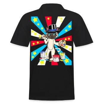 Künstler Katze Katzen Maler Kunst - Männer Poloshirt - Schwarz - Hinten - Kai (181cm)