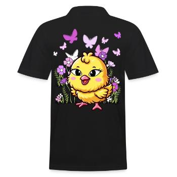 Küken Ostern Kind Kinder - Männer Poloshirt - Schwarz - Hinten - Kai (181cm)