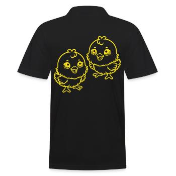 Easter Chick Kids Child Retro Vintage - Men's Polo Shirt - black - Back - Kai (181cm)
