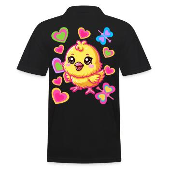 poussins printemps pâques pâques poules poules bébé - Polo Homme - noir - Dos - Kai (181cm)