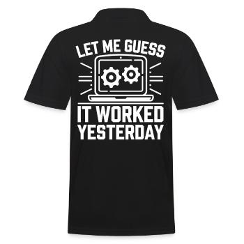 Administrator Support Nerd Computer Tech - Men's Polo Shirt - black - Back - Kai (181cm)