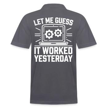 Administrator Support Nerd Computer Tech - Men's Polo Shirt - charcoal grey - Back - Nico (186cm)