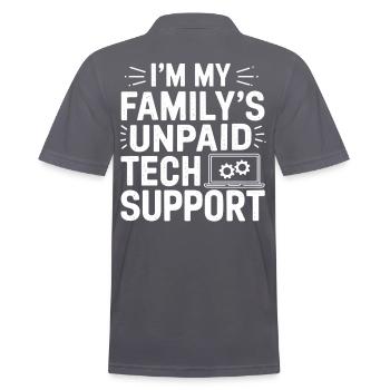 Administrator Support Nerd Computer Tech - Men's Polo Shirt - charcoal grey - Back - Nico (186cm)