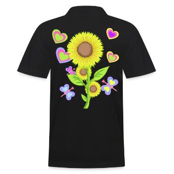 Tournesol Enfants Enfant Fleur de tournesol - Polo Homme - noir - Dos - Kai (181cm)