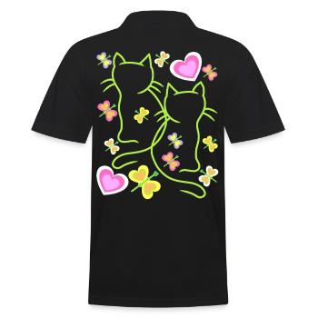 Enfants Enfant Printemps Chats Chat Chaton - Polo Homme - noir - Dos - Kai (181cm)
