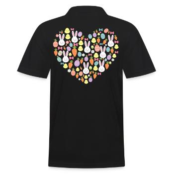Ostern Eier Hasen Amerikanische Flagge - Männer Poloshirt - Schwarz - Hinten - Kai (181cm)