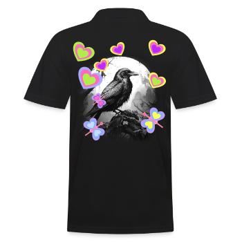 Nature Mystique Printemps Oiseau Corbeau Corbeau Enfants - Polo Homme - noir - Dos - Kai (181cm)