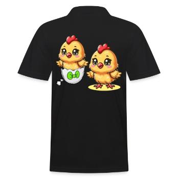 Chick Easter Egg Easter Eggs Chicken Eggs Easter Child - Men's Polo Shirt - black - Back - Kai (181cm)