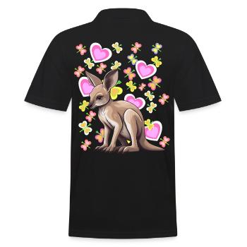Känguru Kinder Australie Zoo Zootiere - Männer Poloshirt - Schwarz - Hinten - Kai (181cm)