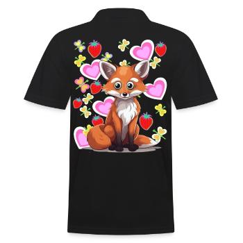 Fuchs Füchse Kinder Kind Sommer - Männer Poloshirt - Schwarz - Hinten - Kai (181cm)