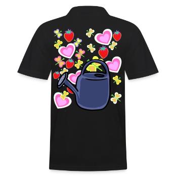Jardinier arrosoir Rétro Fraises Fruit Fruit - Polo Homme - noir - Dos - Kai (181cm)