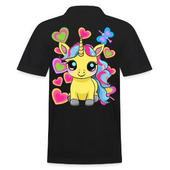 Licorne Licornes Enfants Enfant Rétro Cheval Années 80 - Polo Homme - noir - Dos - Kai (181cm)