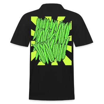 Haricot Vert Haricot Légume Rétro Vintage - Polo Homme - noir - Dos - Kai (181cm)