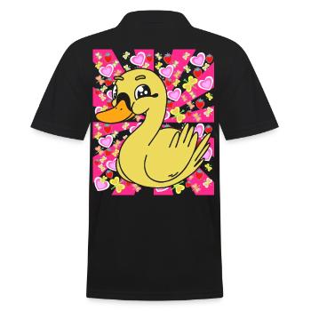 Duck Ducks Kids Child Baby Retro - Men's Polo Shirt - black - Back - Kai (181cm)