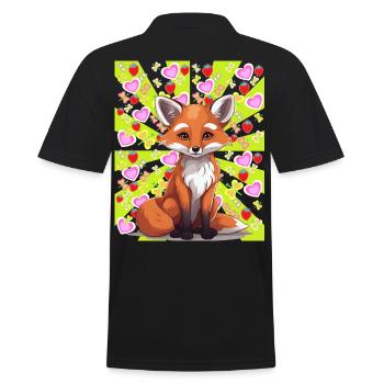 Fuchs Füchse Kinder Sommer Sommerzeit Retro bunt - Männer Poloshirt - Schwarz - Hinten - Kai (181cm)