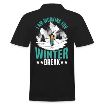 Hiver froid Je travaille pour les vacances d’hiver - Polo Homme - noir - Dos - Kai (181cm)