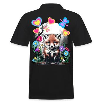 Printemps Rétro Renards Renards Début de printemps - Polo Homme - noir - Dos - Kai (181cm)