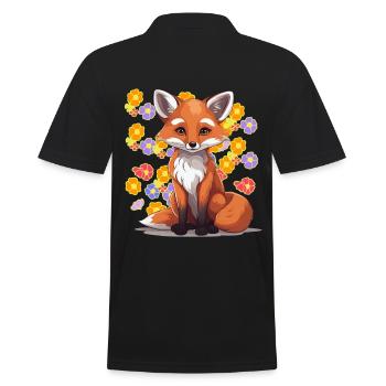 80s 90s Fox Foxes Kids Vintage Retro - Men's Polo Shirt - black - Back - Kai (181cm)