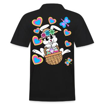 Lapin de Pâques Oeufs de lapin de Pâques Oeufs de Pâques - Polo Homme - noir - Dos - Kai (181cm)