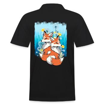 Fox, Foxes, Nature, Animal Welfare, Animal Lovers, Children - Men's Polo Shirt - black - Back - Kai (181cm)