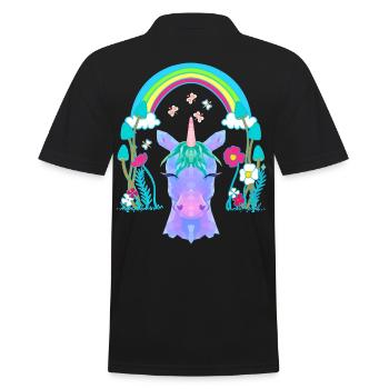 Unicorn Unicorns Rainbow Mythical Animals Child - Men's Polo Shirt - black - Back - Kai (181cm)