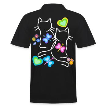 Enfants, Chats, Chats, Chatons, Tout-petits, Bébé - Polo Homme - noir - Dos - Kai (181cm)