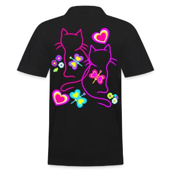 Chats, Chaton, Chat, Enfants, Filles, Bébé - Polo Homme - noir - Dos - Kai (181cm)