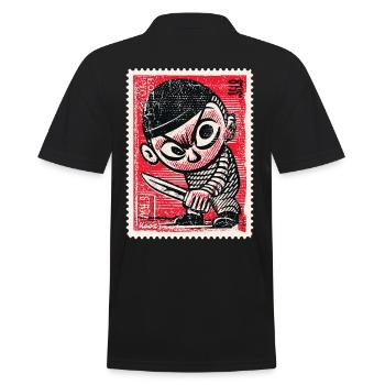 Bande dessinée gangster sur timbre-poste - Polo Homme - noir - Dos - Kai (181cm)