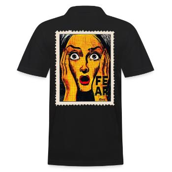 Pop art femme avec cri sur timbre-poste - Polo Homme - noir - Dos - Kai (181cm)