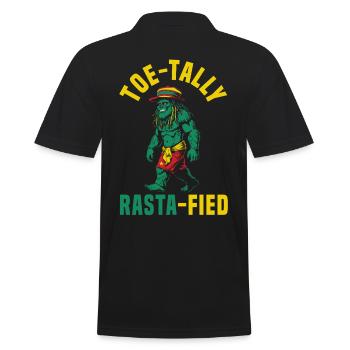 Sasquatch Toe-tally Rasta-fied Jamaican Bigfoot - Männer Poloshirt - Schwarz - Hinten - Kai (181cm)