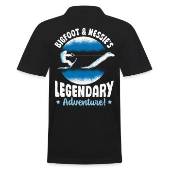 Bigfoot & Nessie's Bigfoot Monster of Loch Ness - Men's Polo Shirt - black - Back - Kai (181cm)
